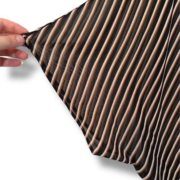 Coldwater Creek Sheer V Neck Wrap Top Stripe Drawstring Blouse 2X - Picture 8 of 9